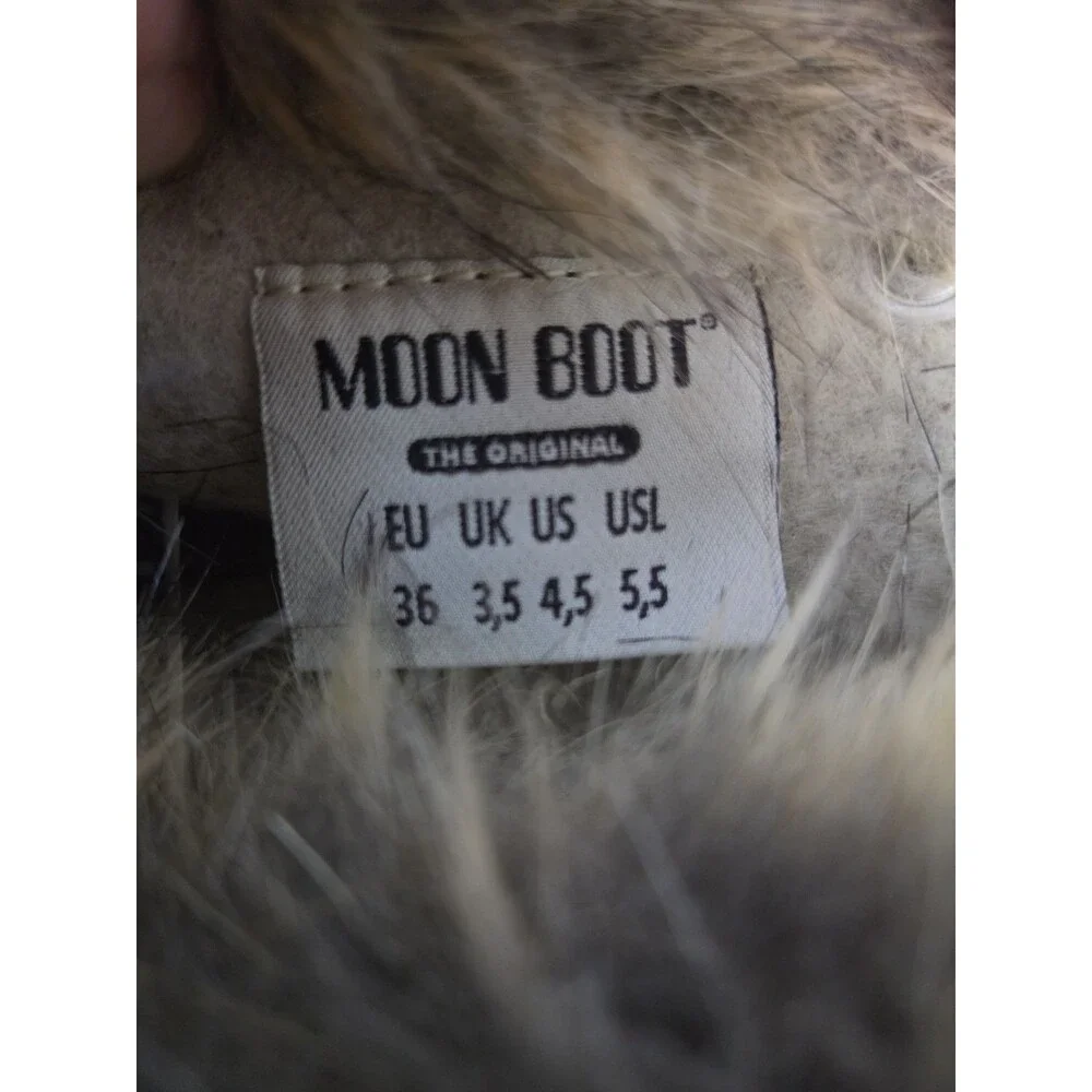 Womens Moon Boots Faux Fur Trim Lining White Size 36 US 4-5 Waterproof